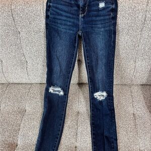 American Eagle Outfitters Dark Blue Distressed Jeans